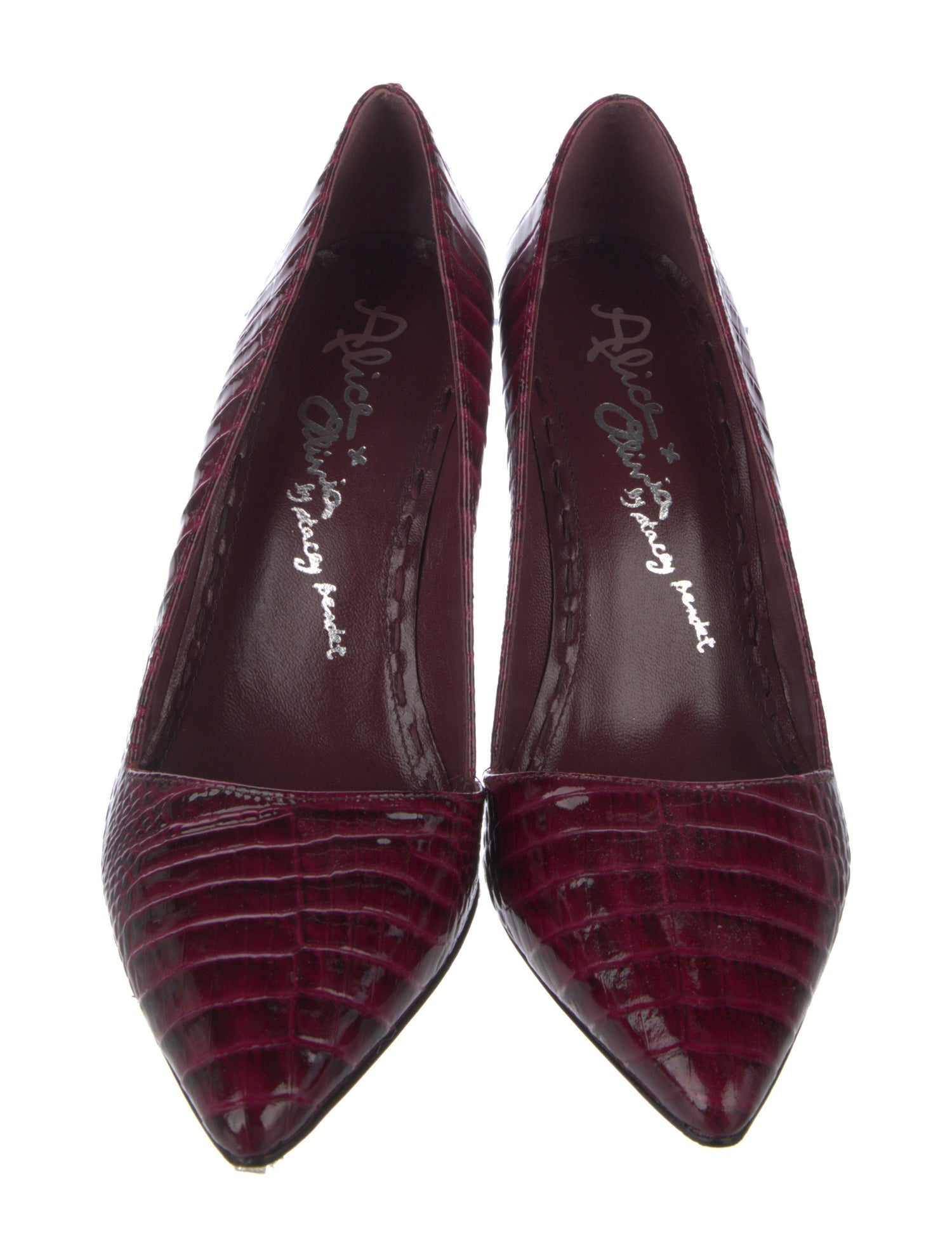 Alice + Olivia Crocodile Pumps